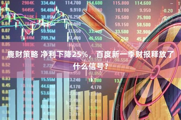鹿财策略 净利下降25%，百度新一季财报释放了什么信号？